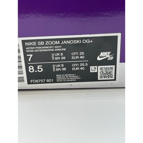 Men’s Nike Zoom Stefan Janoski OG+ SB Aster Pink Navy FD6757-601 Size 7 - Picture 12 of 12